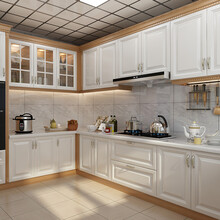 定制整体厨房橱柜石英石台面欧式全屋拉篮组装定做实木橱柜 预付定金 1米