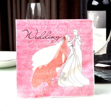 久洁  婚庆喜宴婚宴纸巾彩色印花纸巾婚礼创色餐巾纸酒店定制面巾纸 粉红新娘
