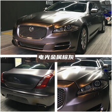 火狐狸 汽车改色膜全车膜电光金属改色膜全国包施工 战斗灰樱花粉黑武士改装哑光车身贴膜整车衣保护膜 电光金属棕灰 【轿车材料】18米x1.52米