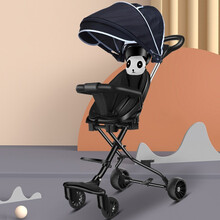 科能（Branch Can）溜娃神器轻便可折叠简易宝宝高观景推车婴儿手推车儿童  车遛娃神器 黑色+坐垫+安全带+升级版遮阳棚