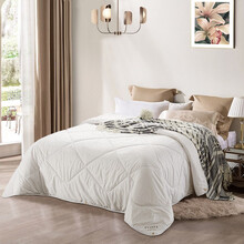 富安娜家纺 进口羊毛被子 四季被春秋被芯 羊毛保暖混合被单人双人被褥 羊毛四季被 白1.5m(203*229cm)