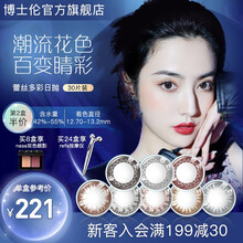 博士伦美瞳日抛  蕾丝明眸炫眸日抛30片装 彩色隐形眼镜多彩日抛 潮流网红款 蓝灰色 650度