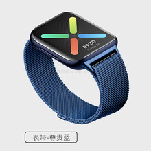HKXAOPPO手表带41mm智能运动watch男蓝牙手环腕带女46带硅胶替换表链 【深蓝】米兰尼斯 OPPO Watch【46mm】表带