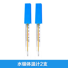 医用水银温度计测人体温表高精度腋下婴儿学生家用体温计精准 【大刻度】两支玻璃体温计