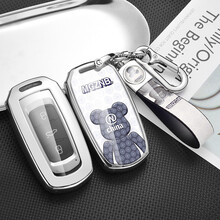 适用于吉利钥匙套博越帝豪gs包远景X6壳新百万款gl智能博瑞车钥匙扣潮牌熊男女士 吉利A款/潮牌熊【白色熊】钥匙套+双扣