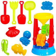 儿童沙滩玩具套装宝宝戏水玩沙挖沙决明子沙漏大号铲子沙滩桶工具 沙漏11件套