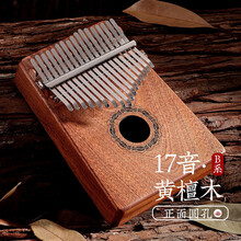 鲁儒卡林巴琴21音男女拇指琴17音初学者kalimba便携式手指琴乐器 正面圆孔17音【黄檀木】