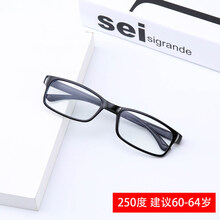 官方旗舰品牌店同款 时尚复古新款防蓝光耐磨老花镜老人全框光学男女款老光眼镜防辐射 防蓝光+250度(袋布)