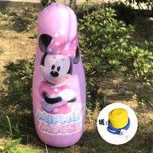 充气不倒翁 加厚健身成人儿童充气拳击柱柔软不倒翁沙袋沙包泄愤玩具锻炼用品 桔红色 94cm米妮