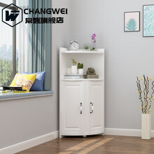 小转角柜墙角三角置拐角矮边柜沙发卧室客厅迷你尺寸角落收纳 30*30*116暖白色 组装