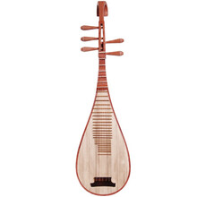 FLOFAIR 成人演奏舞台表演琵琶 民族弹拨乐器 仿唐头饰红檀木琵琶 兰考泡桐木面板 PP-WX-03 红檀木四弦琵琶 