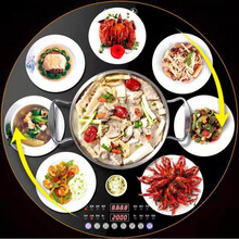 夏新饭菜保温板家用暖菜板加热板圆形多功能带火锅旋转热饭菜神器 圆形68CM手自一体电磁炉款