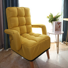 懒人沙发榻榻米阳台躺卧躺椅小户型卧室女椅子单人可爱网红靠背椅 明黄色
