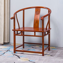 梨言 红木家具非洲花梨（学名：刺猬紫檀）圈椅休闲靠背实木茶椅中式太师椅圆椅 圈椅(长58*宽45*高80/42)