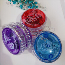 儿童小学光溜溜球男孩玩具无睡眠金属成人花式爆旋塑料悠悠球 塑料发光溜溜球3个(颜色随机)