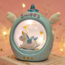 毕业季纪念品生日小礼物女生女孩女童女宝实用走心全班幼儿园小学 独角兽 飞翔灯 蓝色+礼袋