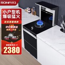 荣飞（Rongfei）集成灶一体灶单灶单眼家用侧吸式下排烟烤箱集成一体燃气灶电磁炉消毒柜小尺寸 燃气灶款(500宽) 天然气