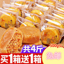 肉松饼面包整箱网红好吃的排行榜休闲食品绿豆心零食小吃 绿豆饼500g+原味肉松饼500g