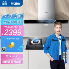 海尔（haier）油烟机燃气灶具套装 20大吸力 热熔自清洁 4.5大火力 烟灶套装 ET902S+2BE2（液）以旧换新