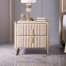 芝华仕 头等舱简约现代床头柜卧室置物架轻奢家用百搭床边柜 G023 奶杏色 30-60天发货