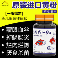 日本鱼药疾病治疗消毒鱼药治疗烂肉烂尾烂鳍锦鲤 黄粉1瓶40粒