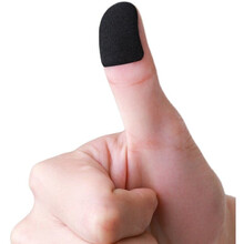 手游指贴防汗指套吃鸡手指套王者精英触摸屏手套指模游戏防滑 黑色碳纤维 20片装