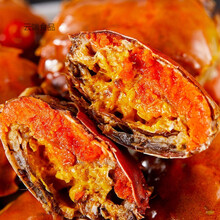 【优选零食】香辣蟹即食罐装熟食小螃蟹全母大闸蟹麻辣海鲜零食 350克全母3罐装