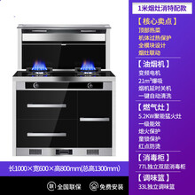 智能集成灶家用体感蒸烤箱臭氧消毒柜洗碗机一体灶官方 标努 1米烟灶消特配款 液化气  左右排烟
