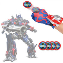 复仇者联盟 儿童发射器 玩具手套 动漫套装 男孩生日礼物玩具 擎天柱手套发射器