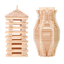 木马智慧 儿童礼物200片加大stem早教百变拼搭原木无漆积木桌游多米诺骨牌男女孩玩具