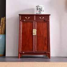 闽娇闽艺红木家具大红酸枝/老红木/老挝红酸枝（学名：交趾黄檀）明式圆角柜储物柜置物柜中式碗柜餐边柜