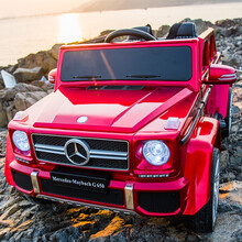 颜桔 奔驰大g650儿童车电动汽车四轮带遥控越野宝宝玩具车可坐人小孩童车 顶配烤漆红：全功能+四驱+皮座+12V大电瓶+软轮