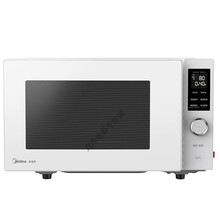 美的智能定温热微波炉烤箱一体机变频多功能家用平板除菌23L 极地白