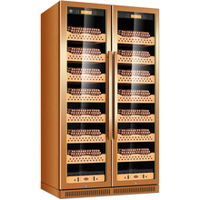 茄龙（CIGARLOONG）CL-180WM1双门雪茄柜红酒柜智能恒温恒湿西班牙雪松木层架不锈钢 榉木裸养款拉丝金