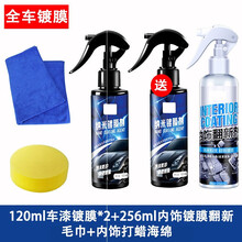 适用于 汽车镀晶水晶纳米剂喷雾式液体玻璃水车辆渡金套装快速封釉SN6918 1202瓶+256内饰翻新 车漆镀晶
