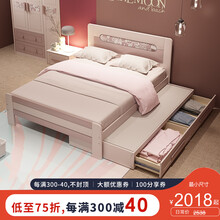 七彩元素 儿童床女孩实木公主床单人床粉色家具套房5206 儿童床 1200*2000