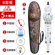 【官方直销】儿童初学葫芦丝c调降b调学生初学入门胡芦丝金灵乐器 B套餐乳白色C调花包配书