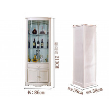 角柜现代简约客厅墙角柜实木三角形拐角柜弧形多功能转角家用 2.13米高象牙白 整装