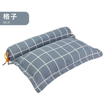 艾草颈椎枕连体枕艾叶枕头单人护颈曲度矫正专用助睡眠圆枕糖果枕 连体枕 格子