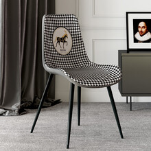 现代轻奢餐椅套罩餐桌椅子套罩餐椅套家用弹力凳子套夏季椅套 【帆型】现代马-高贵灰【1只装】