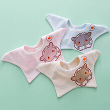 贝兰蓓儿婴儿双面水口水巾新生儿360度正反两用纯棉围嘴柔吸水 (水)印花五星随机 (3条)男宝