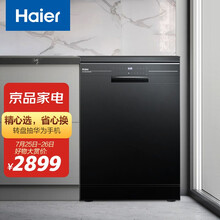 海尔（Haier）13套大容量独立式除菌消毒洗碗机  80℃双微蒸汽智能油污感应烘干家用洗碗机 EW139166BK