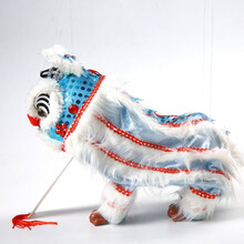 提线木偶 亲子益智互动拉线玩具孙悟空时尚关节人偶儿童玩具 蓝白狮子