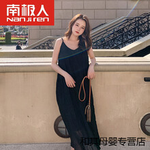 南极人官方旗舰夏新品夏季薄款白色孕妇装无袖连衣裙吊带裙宽松潮妈孕晚期 黑色 S
