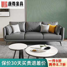 唐尊北欧沙发小户型现代简约轻奢科技布免洗客厅公寓出租房特价双三人 深灰色 大双人(141cm送2个腰枕)