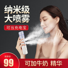 【大喷雾】伊森国际纳米喷雾补水仪脸部小型美容仪便携式手持补水喷雾器面部冷喷加湿器男女士脸部注氧仪 白色双喷 大雾量