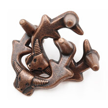 魔Puzzle金锁十级烧脑益智玩具四方锁高难度解密马蹄扣鲁班锁全套艺可恩 橙色