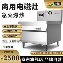 【羚木】商用电磁炉大锅灶 食堂电磁灶大功率炒菜灶台 酒店学校厨房设备凹面大炒炉 70型 15kw 380v 木架包装