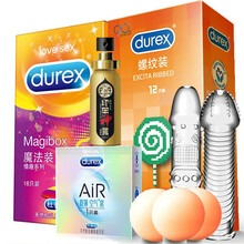 杜蕾斯冰火避孕套大颗粒阴茎加长3厘米入珠套持久战延时喷剂威猛金枪不倒 带刺凸点螺纹安全套果味凉感热感 【共31只】魔法情趣+螺纹12+空气1+狼牙套2 送：延时喷剂1瓶+入珠3颗+3点式情趣比基尼1套