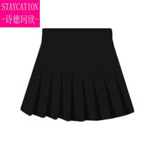 【轻奢高档】2021新款春夏装孕妇裙潮妈外穿百褶裙半身裙打底短裙夏季黑色裙子 黑色(内有安全裤) S
